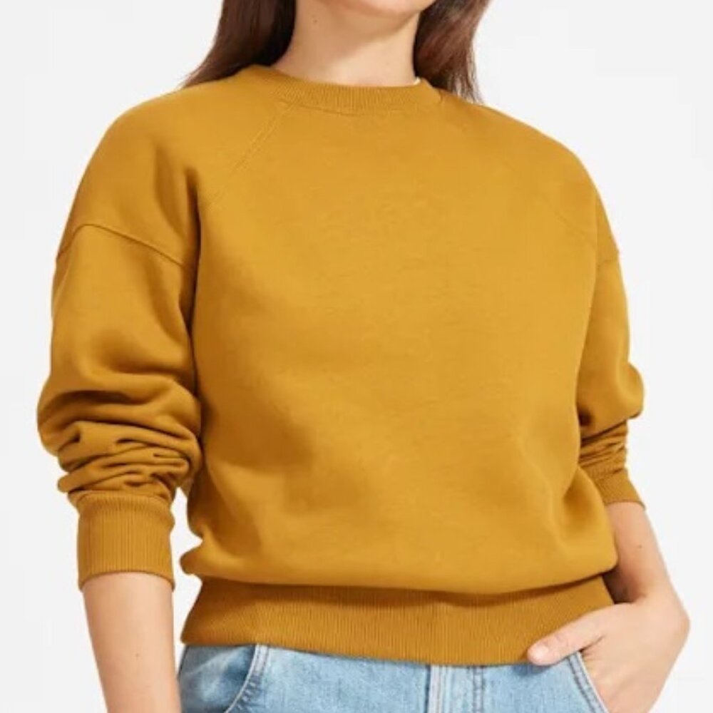 Everlane Mustard Yellow Crew Neck Sweatshirt | Sustainable Cotton Blend